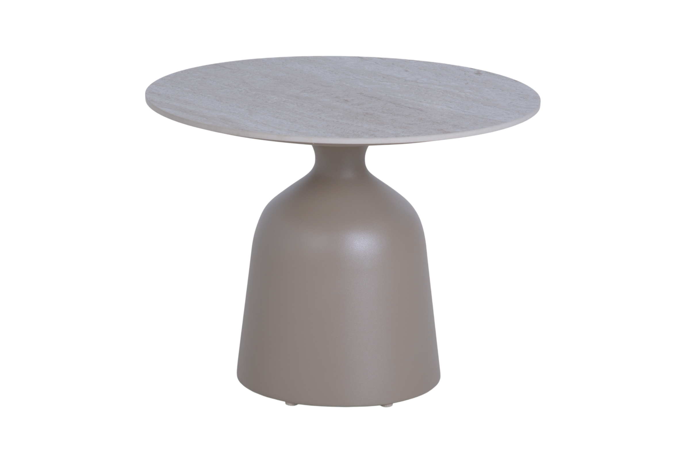ASA ROUND SIDE TABLE D.58,5 CM - SINTERED STONE TRAVERTINE REGALE T.9MM - ALU TAUPE (2)-Photoroom Asa Round Side Table - Image 1
