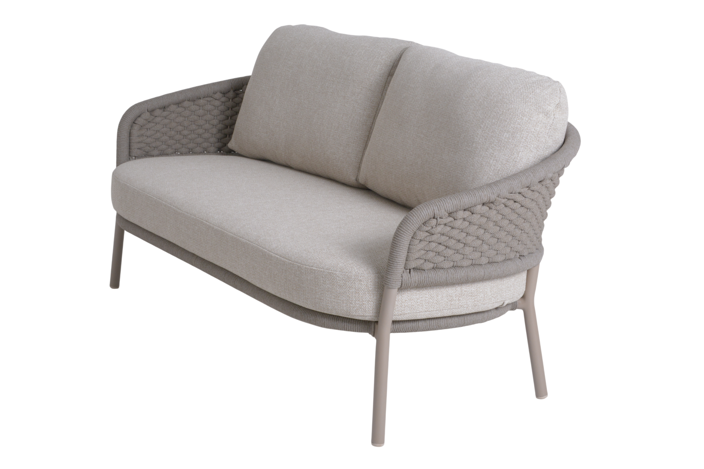 MEYRIN LIVING 2.5 SEATER - ALU TAUPE - OVAL ROPE 20X11MM DARK TAUPE+ROUND ROPE 5MM DARK TAUPE - IPANEMA 140 (2)-Photoroom Meyrin 2.5 Seater Sofa - Image 1